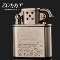 chinese brand zorro windbreak kerosene limited amount of double sided wealth ancient silver tang grass lighter