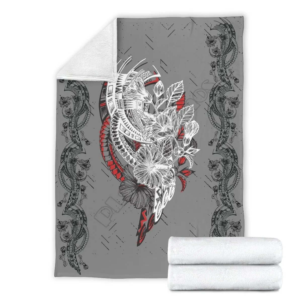 

Hawaii Premium Blanket Polynesian Mantafish Style 3D printed Sherpa Blanket on Bed Home Textiles HOME ACCESSORIES