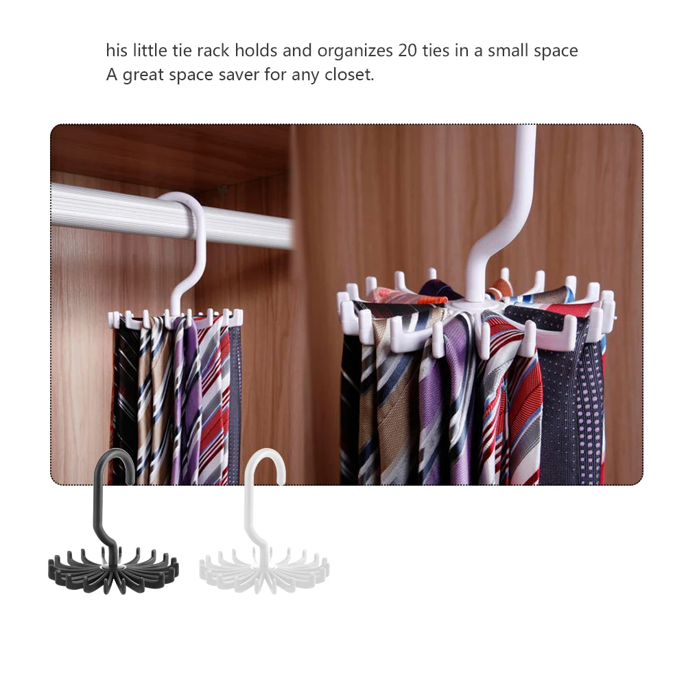 tie hanger plastic portable tie rack closets rotating hook holder belt clothes tie rack storage home supply multifunction free global shipping