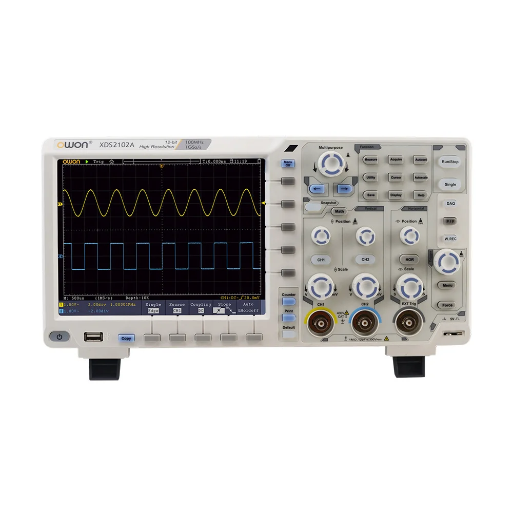 

Owon XDS2102A 12Bits Vertical Resolution 100MHz 1GS/s 8"inch LCD Display 2CH High Resolution ADC Digital Oscilloscope