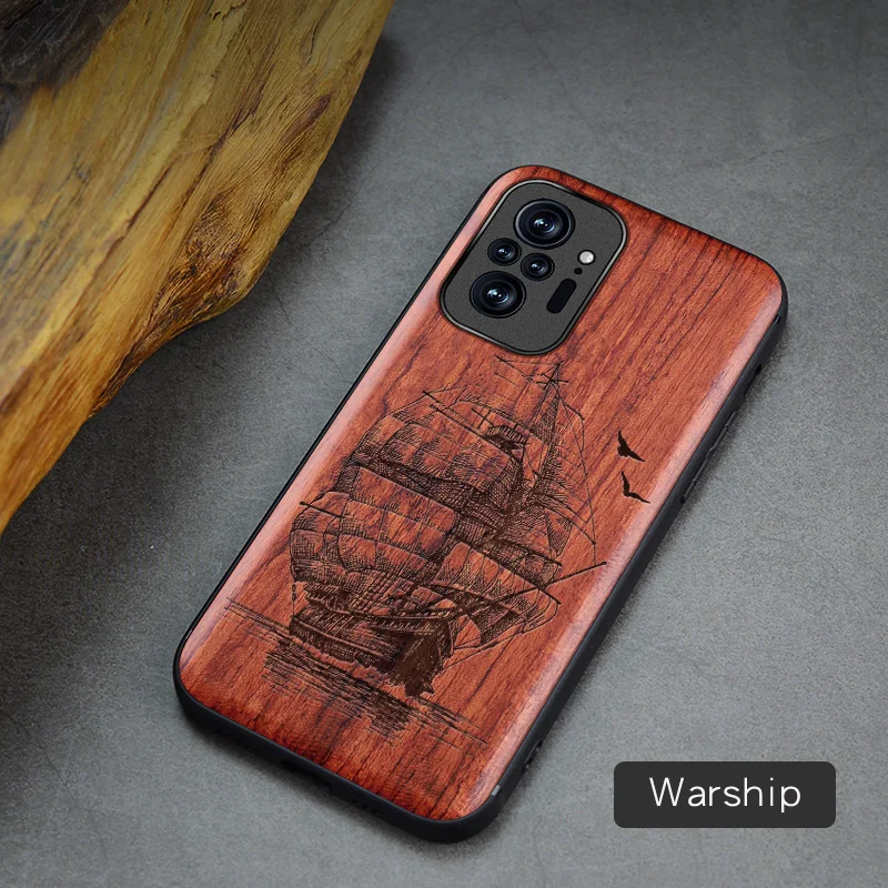 

Carveit Wood Case For Xiaomi Redmi Note 10 Pro Max S 4G Real Wooden Cover Original Luxury Carved Shell Thin Accessory Phone Hull