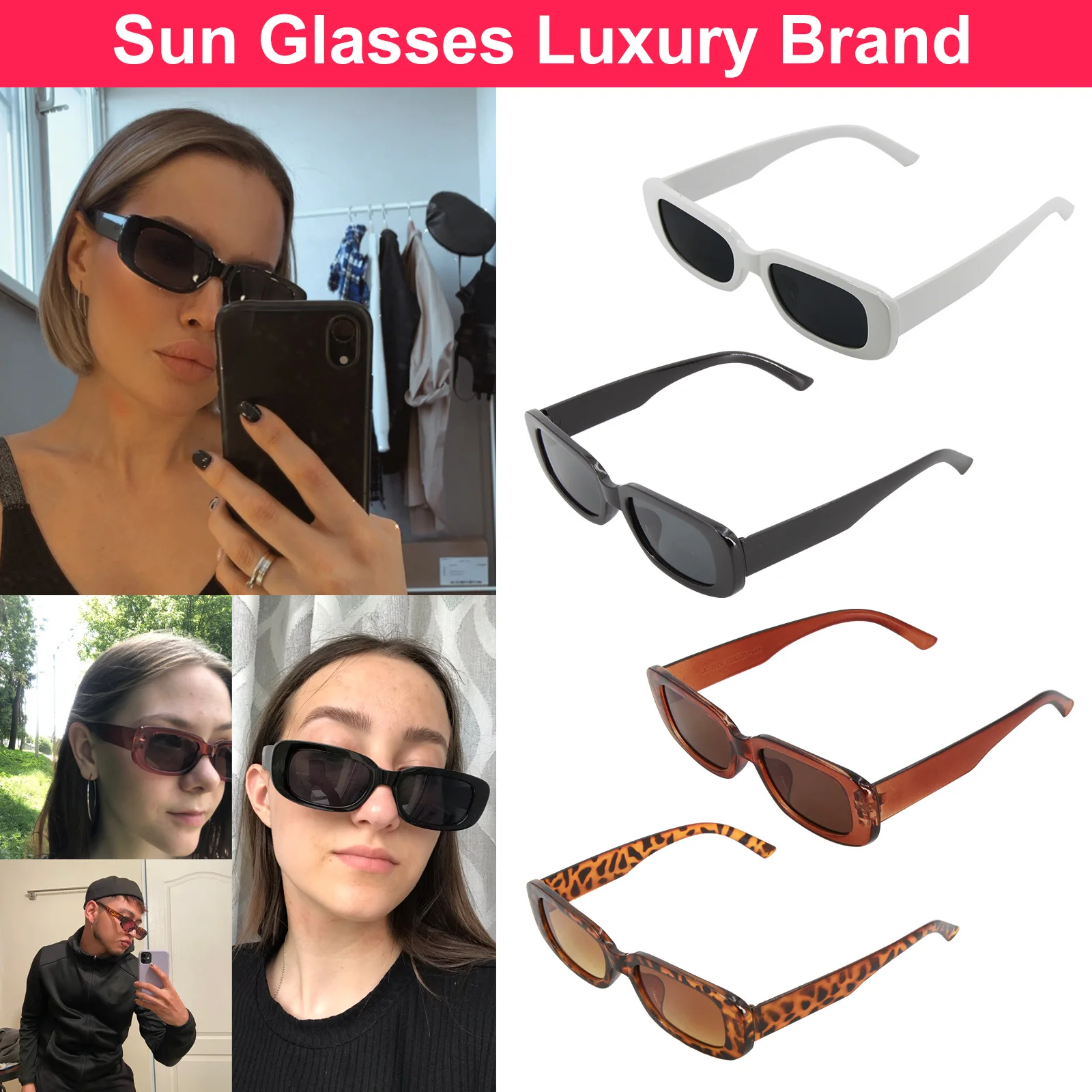 2021 Квадратные Солнцезащитные очки роскошные брендовые дорожные маленькие