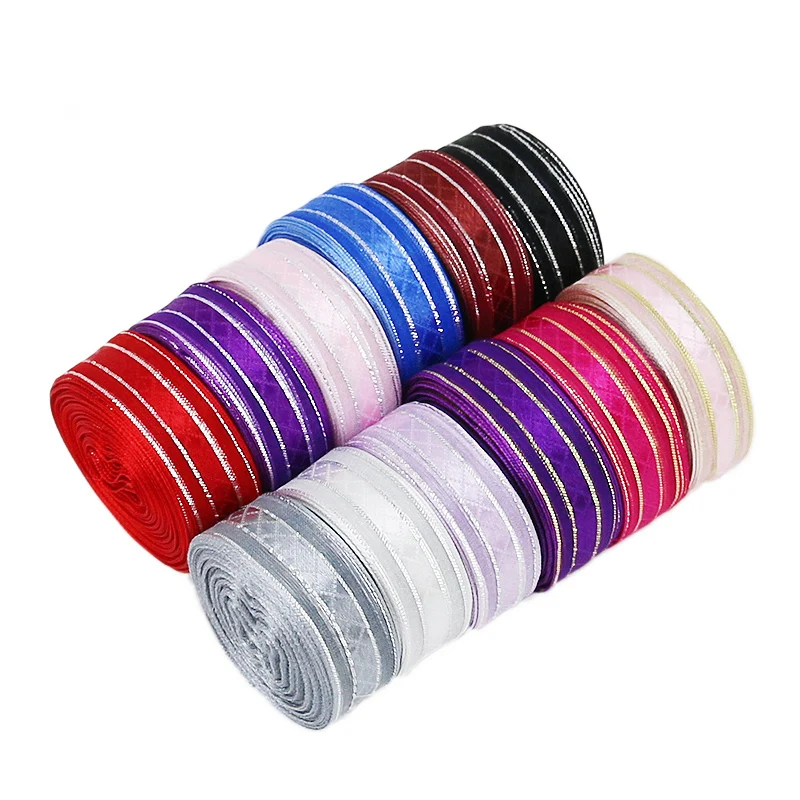 5/8 &quot(15 мм) золотой серебряный край ленты Высокое качество подарочная упаковка