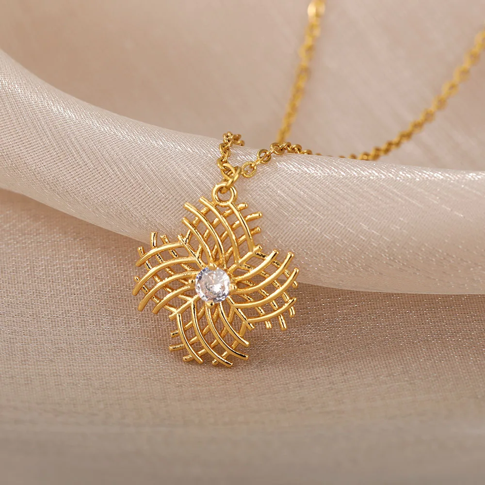 

2021 New Irregular Flower Necklace With Crystal Gold Sliver Color Cross Branches Collar Necklaecs Charm Choker Jewelry Gift