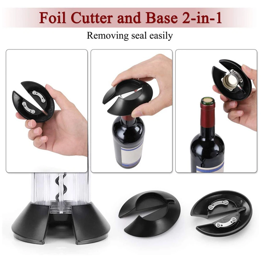 

Corkscrew Foil Cutter Kitchen Tools USB Rechargeable Electric Wine Bottle Opener Kit Vacuum Stopper Multifunctional Cordless