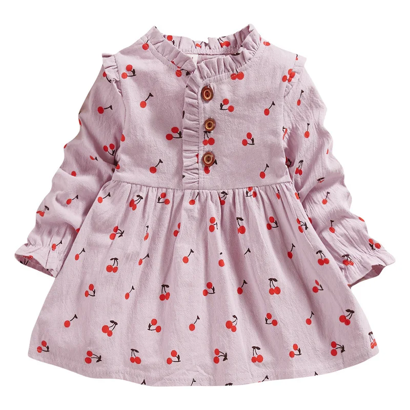 Осеннее платье для младенцев с длинным рукавом новорожденных девочек