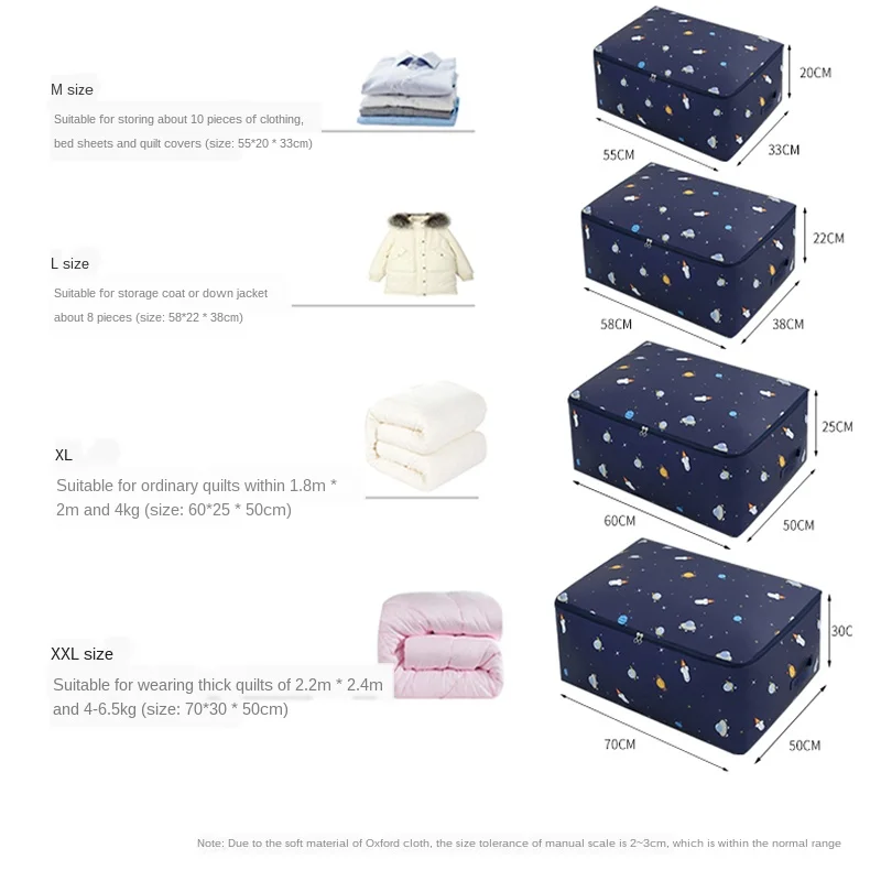 

Clothes Cotton Quilts To Collect Bags Luggage Waterproof Moisture-proof Clothing Move Packing Bags Large Home Closet Organizer
