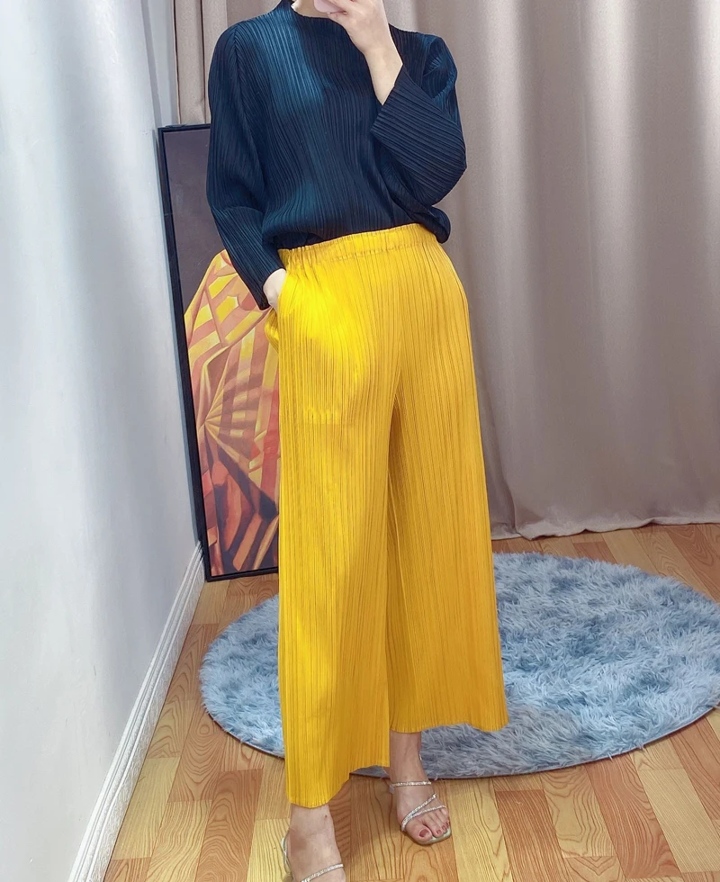 LANMREM Pleated Trousers 2021 Summer Women's Ankle-length Pants Loose Large Size Casual All-match Wide Leg Straight Pants YJ865