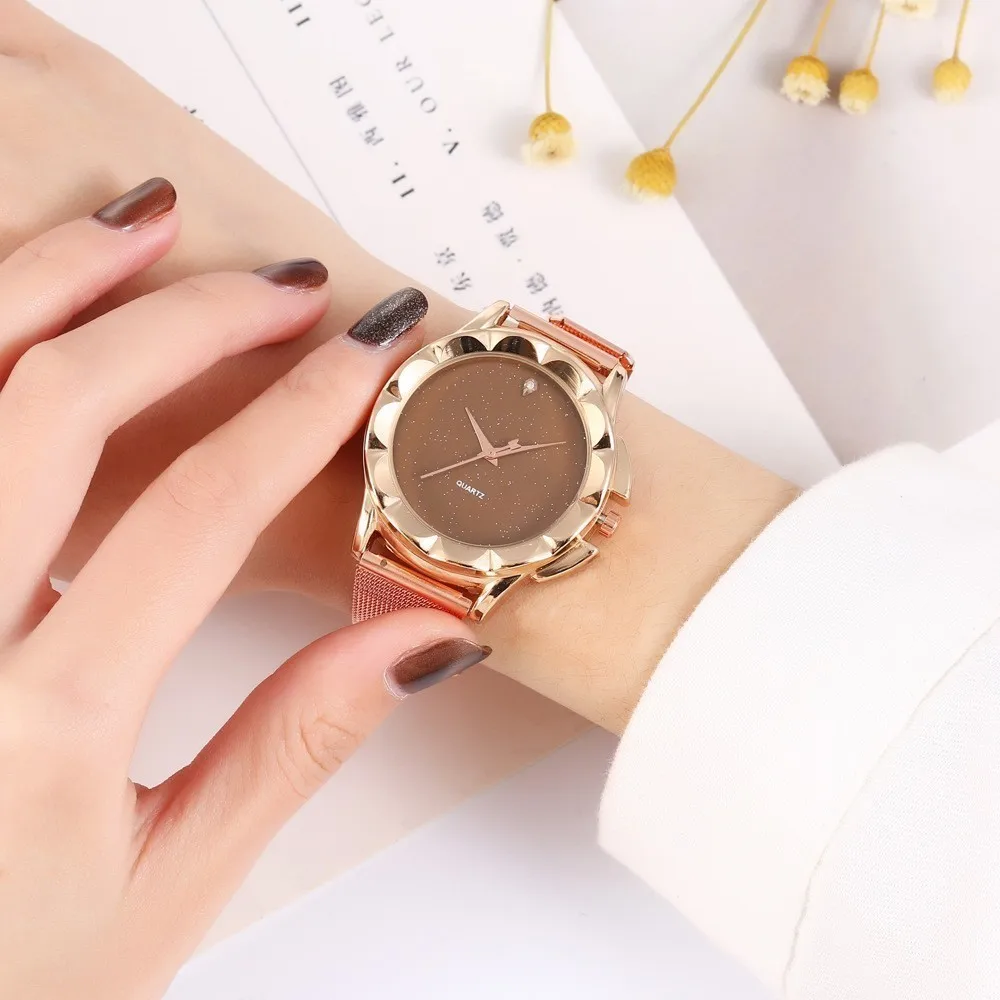 

Rose Gold Unique Dial Desgin Luxury Bracelet Ladies Wrist Watches Female 2018 New Fashion Dress Quartz Clock Watch Women Relogio