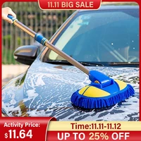 car adjustable telescopic wash towel chenille mop wiping soft cleaning brush broom auto goods glass accessories