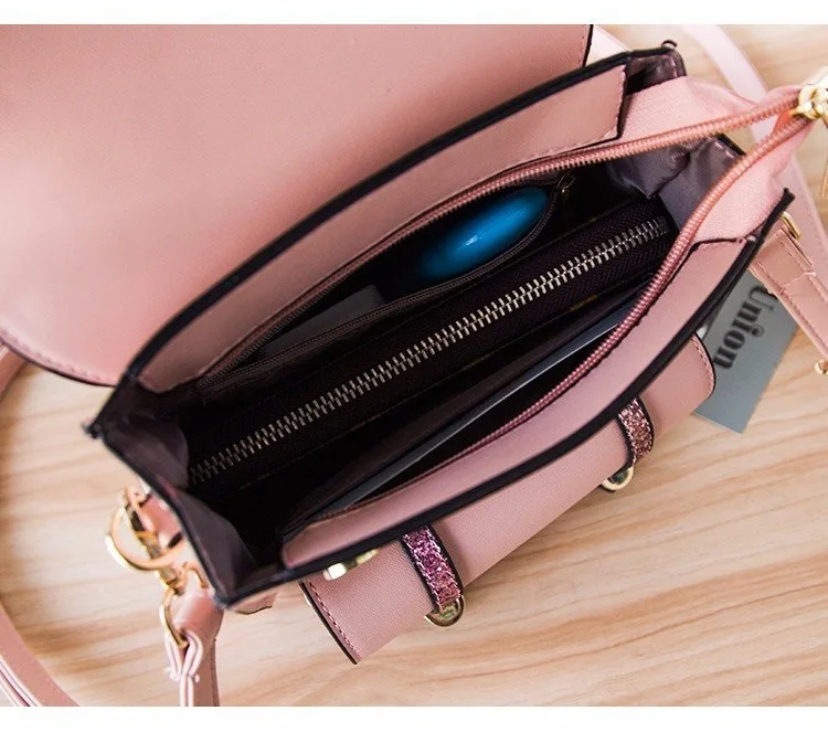 

Fashion Sequins Women Backpacks Small PU Leather School Bags For Girls Shining Multifunctional Backpack Female Shoulder Bag Pink