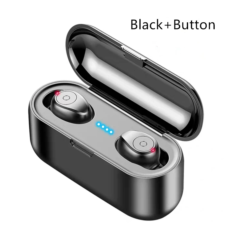 F9 TWS наушники беспроводной светодиодный дисплей Bluetooth V5.0 наушники 1200ma внешний аккумулятор водонепроницаемый 5D стерео гарнитура с микрофоном - Цвет: Style B