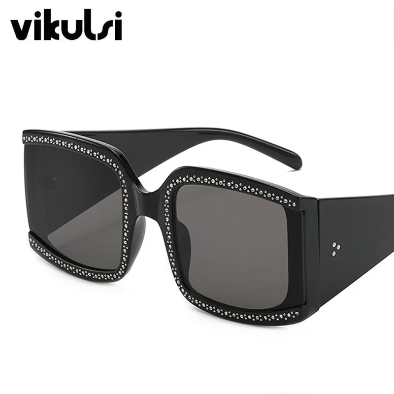 Новая модель квадратных солнцезащитных очков с бриллиантами для женщин