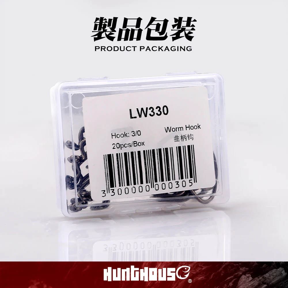 

Hunthouse single Barbed crank fishing hook 1# 2# 1/0 2/0 3/0 for soft bait worm 20 pcs/lot hight carbon steel Fishing Tackle