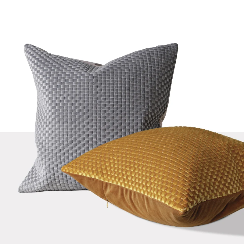 

Christmas Luxury Weave Cushion CoverCounch Pillow Case Modern Simple Artistic Gray Velvet Soft Sofa Chair Bed Big Size Coussin