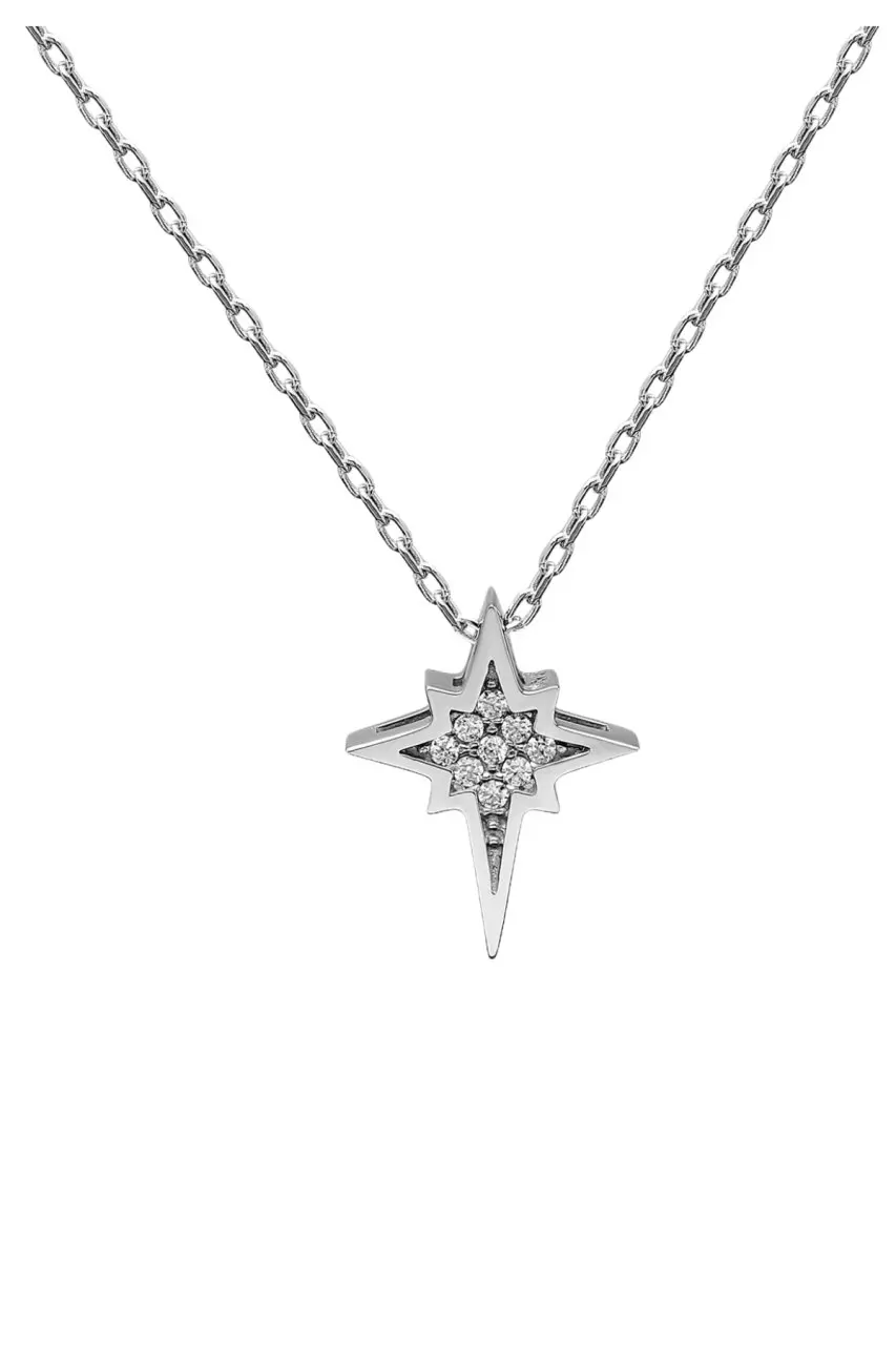 

Certified Swarovski Cubic Zirconia Pole Star 925 Silver Necklace