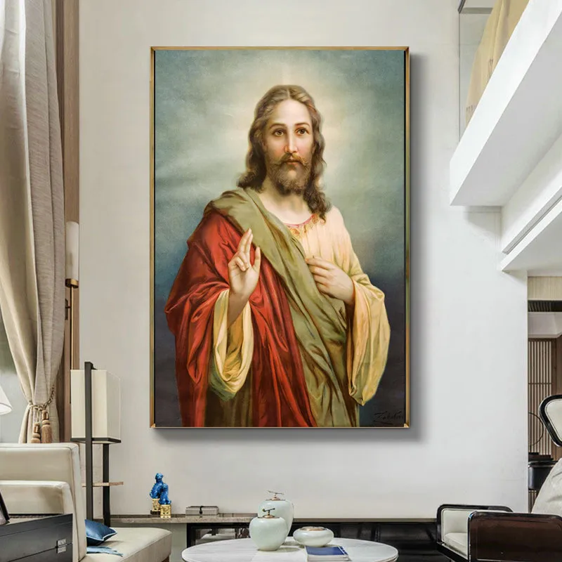 

Modern Jesus Christ Art Portrait Wall Art Canvas Painting Posters and Prints Wall Art Pictures for Home Decor (No Frame)