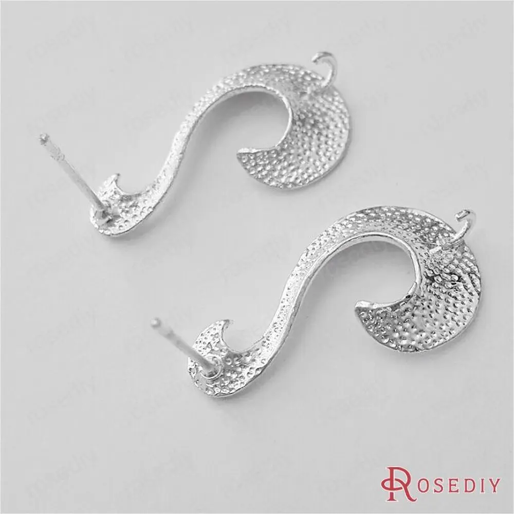 6 шт. медные серьги гвоздики серебристого цвета 22 х13 мм|diy jewelry findings|jewelry findingsearring