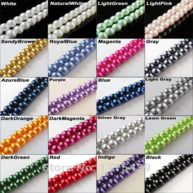 Круглые бусины с жемчугом широкие стеклянные белого черного коричневого цвета