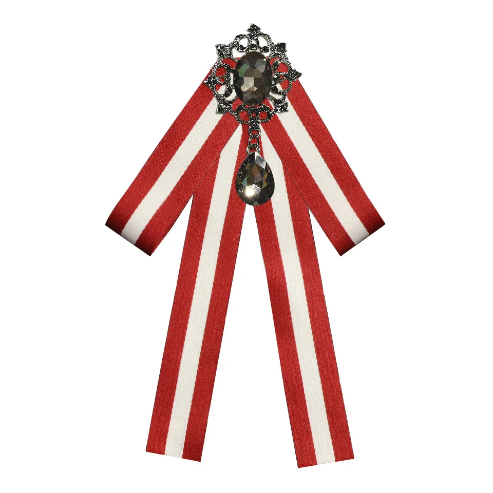 Модный бант из ленты брошь значок на булавке элегантные стразы броши для