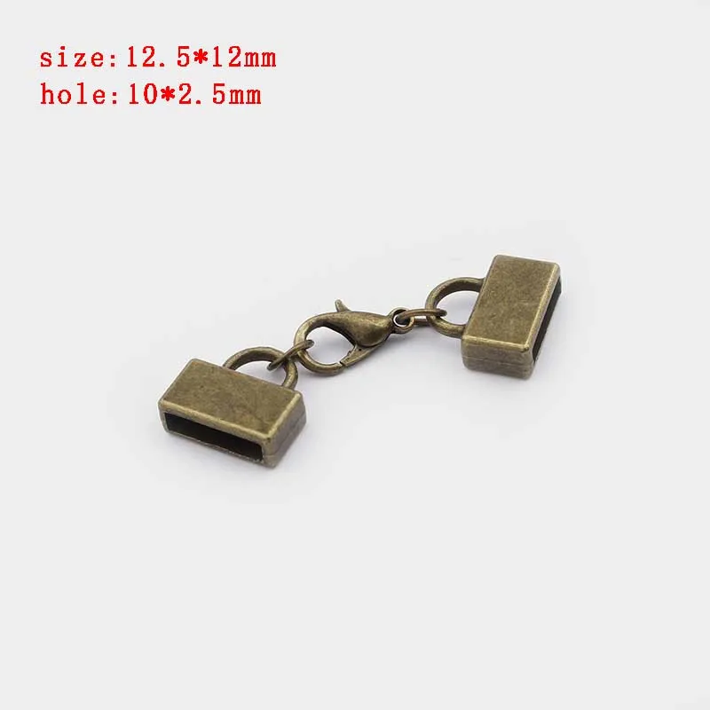 14 5 sets Zinc Alloy Clasp Lobster Clasps Hook End Caps Connectors For 5/6/7/8/10mm Leather Cord Bracelet Necklace Jewelry Making - Цвет: 14