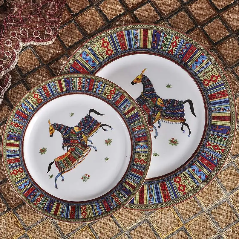 8 /10 дюймовые круглые фарфоровые тарелки вечерние для десерта|Блюдца и тарелки| |