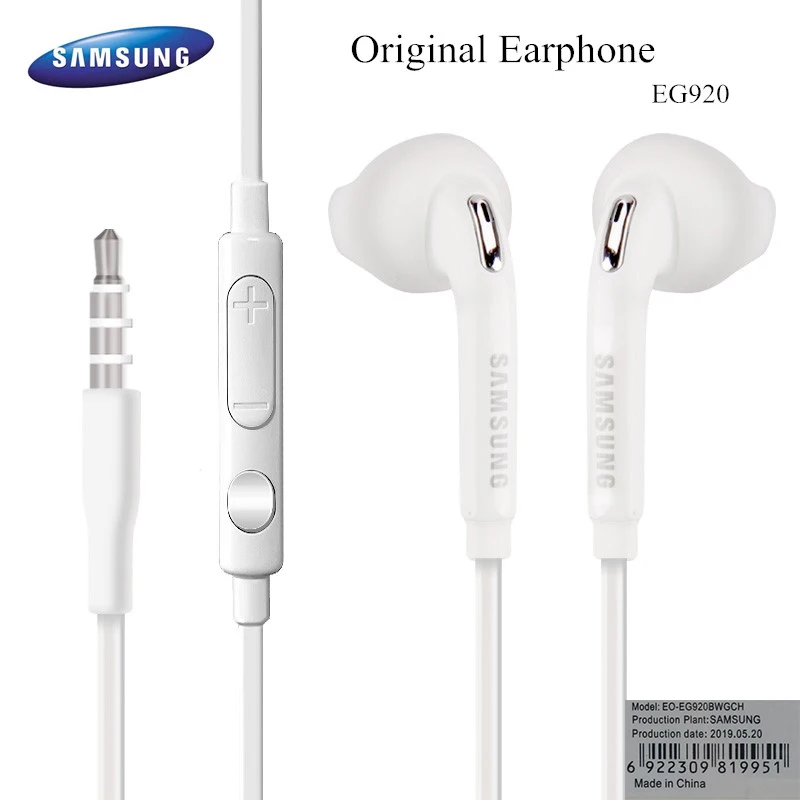 Оригинальные наушники вкладыши samsung EG920 3 5 мм гарнитура с басами и