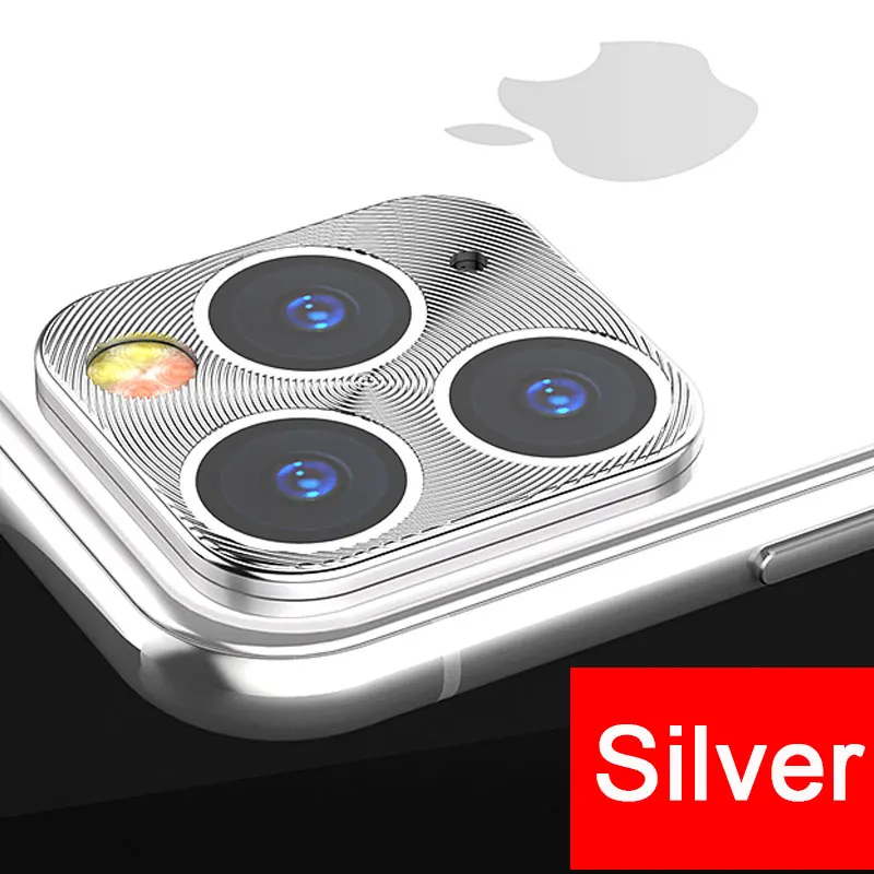 Silver Iphone 11 Pro Max защитный чехол для экрана для iphone 11 Pro защита для камеры металлическое заднее кольцо для объектива для iphone 11 чехол для объектива камеры - Цвет: Silver