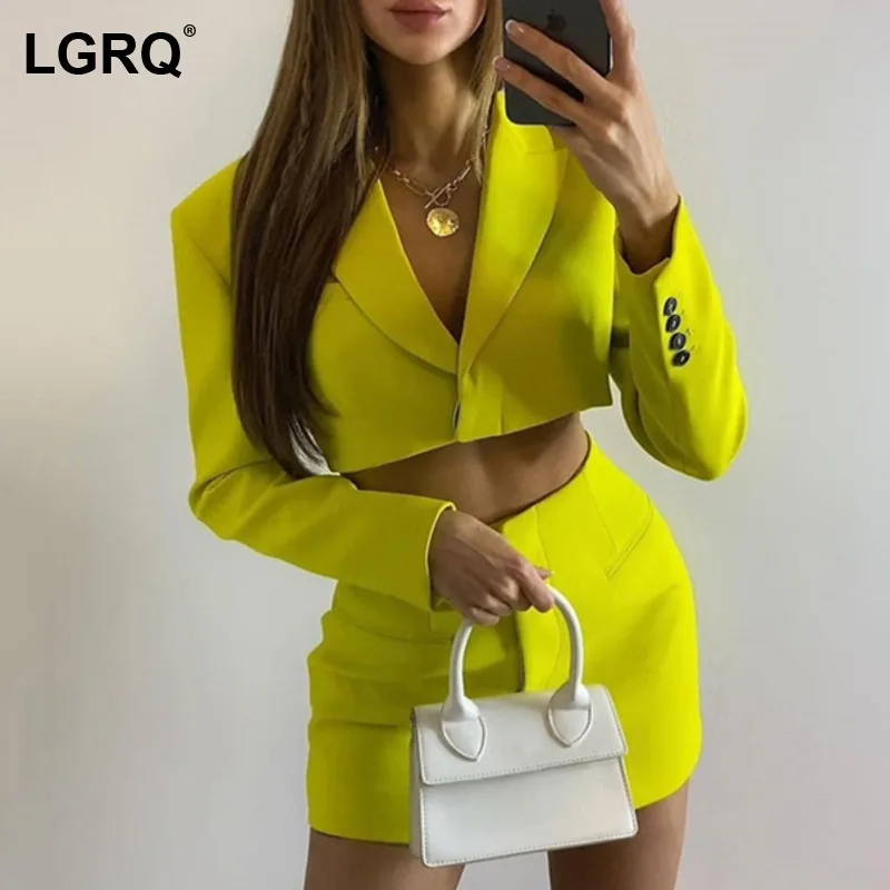 

Женская свободная куртка [LGRQ], черная пикантная куртка с отложным воротником и длинным рукавом, свободного покроя, с карманами, 19D2433, Осень-зи...