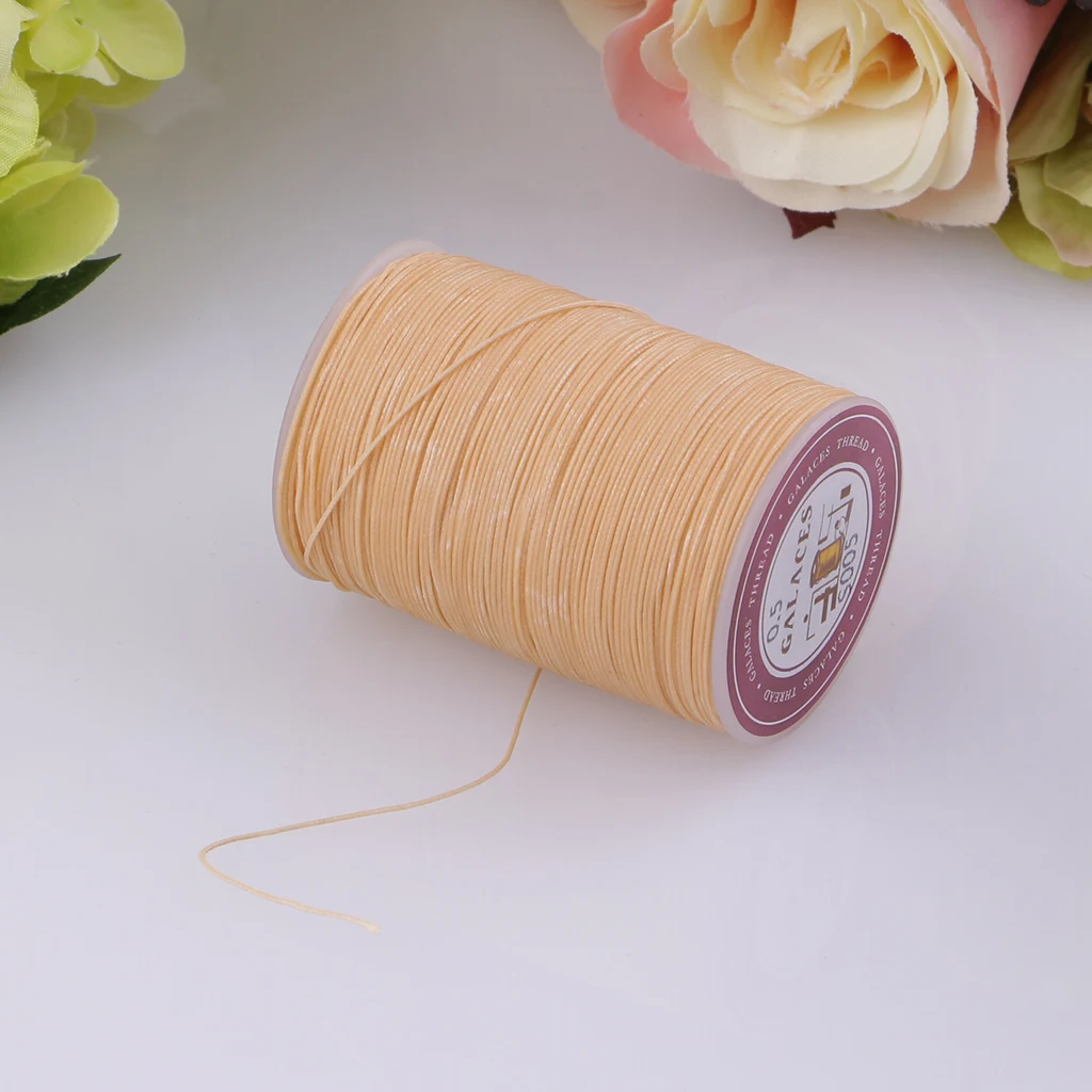 

1 Spool 130 Meters 0.5mm Round Polyester Waxed Thread Sewing Stitching Leather Crafts for Leather Sewing Crafting Shoe Bag