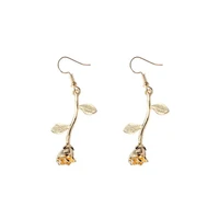 womens rose earrings flower long hanging earrings drop earrings vintage jewelry accessories gift