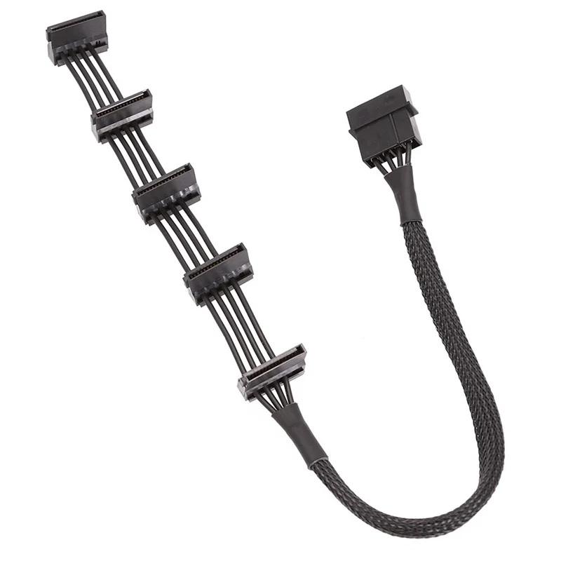1 шт. 4 контактный 18AWG провод для жесткого диска IDE Molex на 5 портовый 15 SATA Кабель