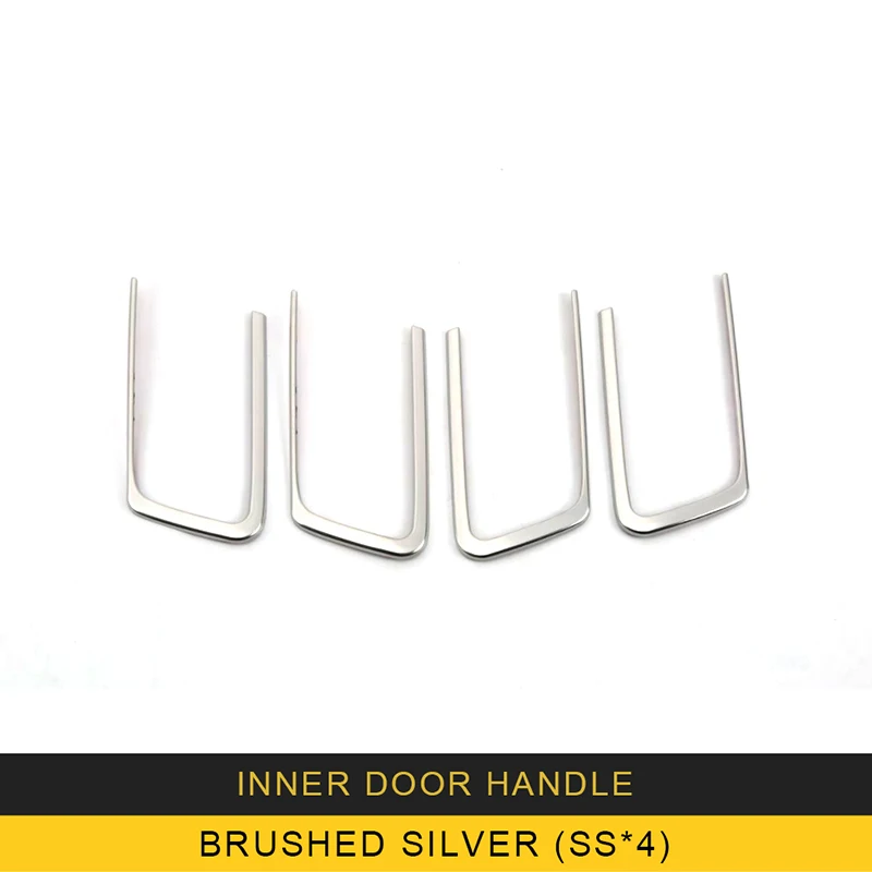 Brushed silver X4 Карманго для Toyota Land Cruiser Prado 150, внутренняя дверная ручка, панель, накладка, рамка, наклейка, аксессуары для интерьера - Название цвета: Brushed silver X4