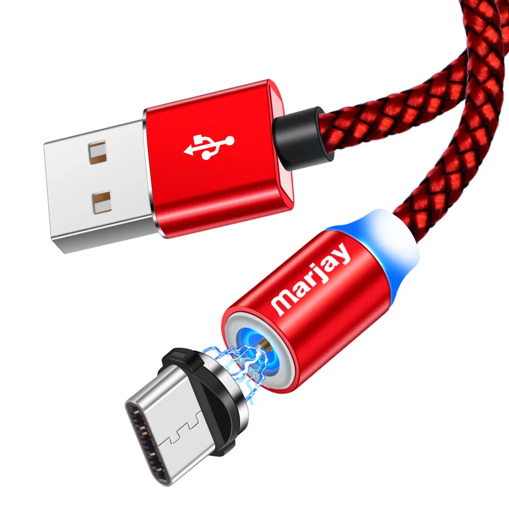 Marjay, магнитная зарядка зарядное устройство, магнитный кабель Micro USB кабель для iPhone, samsung, Android, быстрая зарядка, магнит, usb type-C кабель, шнур для мобильного телефона, провод