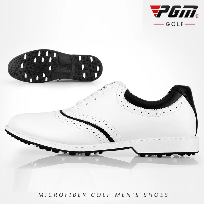 PGM Golf Shoes Men Waterproof Breathable Antiskid Shoes Man Brogue Style Steady Sports Shoes Spiked Nail Training Sneakers
