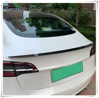 For Tesla Model 3 2017 2018 2019 Exterior Accessories ABS Carbon Fiber Rear Trunk Spoiler Wing Molding Strip Cover Car Styling