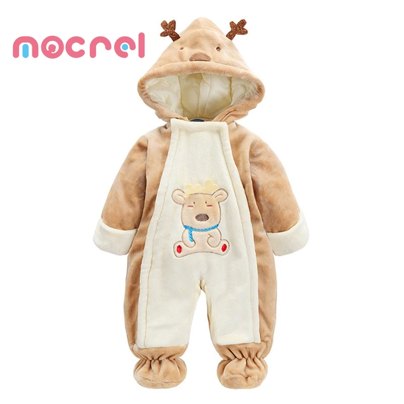 

Детский комбинезон для новорожденных, зимний утепленный костюм, стеганая куртка из кораллового флиса, теплая верхняя одежда, детский комби...