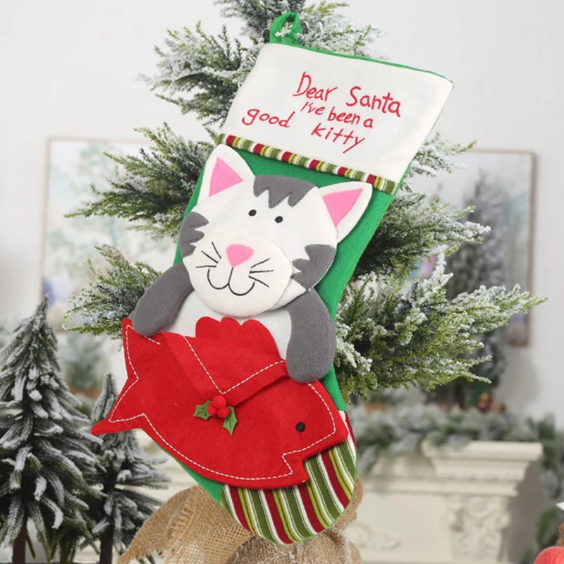 Рождественские чулки для домашних животных 2 упаковки рождественских чулок