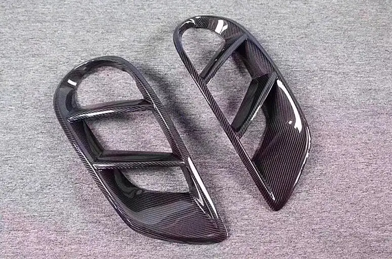 

High Quality Carbon Fiber Bumper Front Lip Protector Cover & Fog lamps tuyere Fits For Mercedes benz C-clas W205 2015-2018