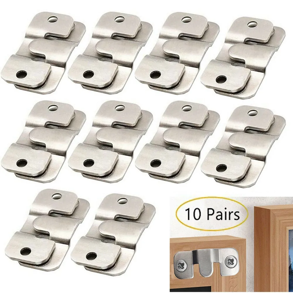 

////10pairs Of Stainless Steel Hanger Concealed Mount Bracket Wall Mount Hardware///////