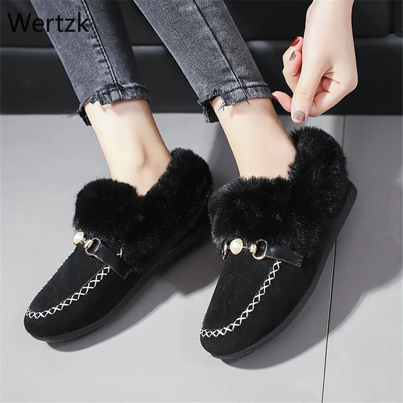 Зимние теплые Брендовые женские кроссовки на плоской подошве зимние лоферы с