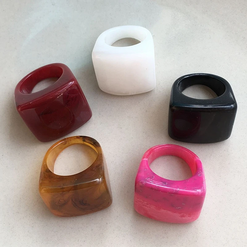 Кольцо UJBOX из акриловой смолы для мужчин и женщин разноцветное модное свадебное