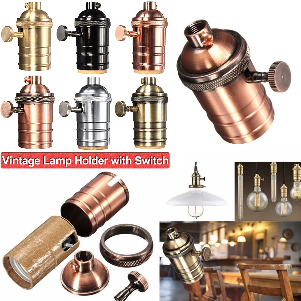 

Vintage Edison Retro Lamp Socket E26 E27 Aluminum Fixture Light Holder Screw Bulb Base Pendant Fittings Lamp without Wire