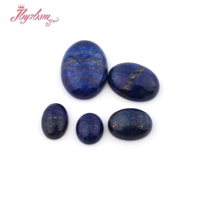 Овальные Кабошоны с синим Lapis Lazuli непросверленные шарики из натурального камня