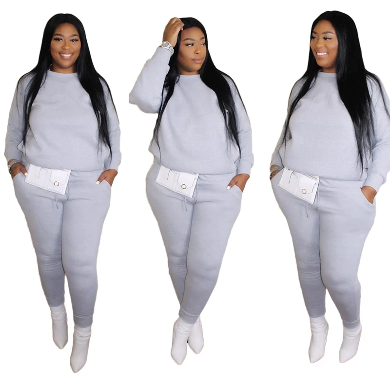 

Winter Women Tracksuit 2 Piece Set Plus Size Clothing Long Sleeve Sweatshirt Sweatpants Baggy Sweat Suits Wholesale Dropshipping