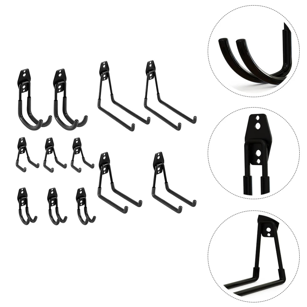 

12pcs Wall Mounted Tool Hooks Anti-Slip Iron Hangers for Warehouse Garage