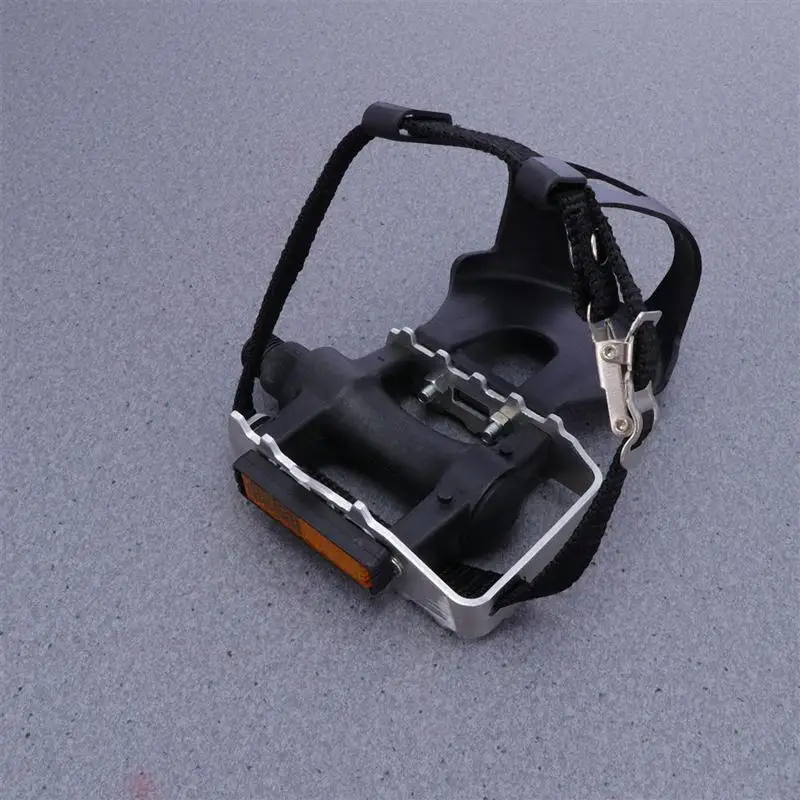 1 пара педалей с зажимом ремни практичная эффективная велосипедная часть педали