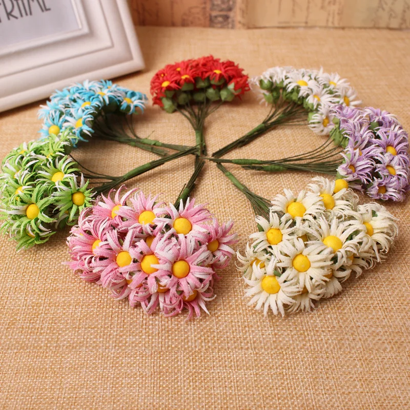 20 шт/пачка 7 Цвета цветочный цветок diy Дейзи цветение персика шелковые цветы венок