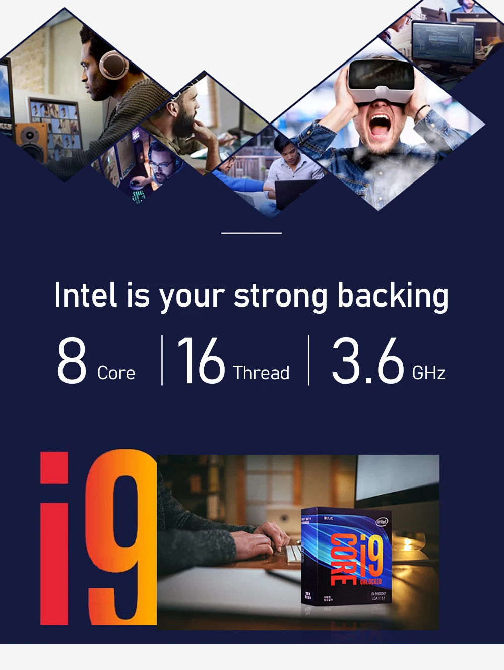 Процессор Intel Core i9-9900KF для настольных ПК 8 ядер до 5,0 ГГц Turbo разблокирован без процессора Графика LGA1151 серии 300 95 Вт