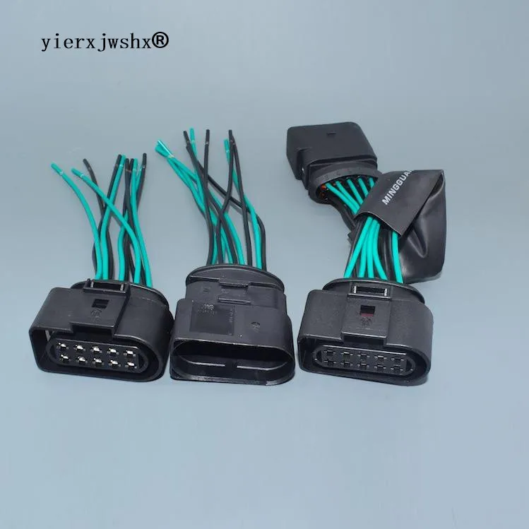 Yierxjwshx 10 Pin Way Male Female Plug P разъем фары с отверстием для Audi VW Jetta Mk4 Passat CC Golf|Кабели
